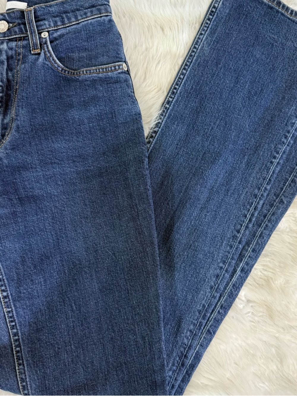 Helmut Lang Indigo Femme Hi Bootcut Jeans Dark Wash Size 25 - Picture 9 of 9